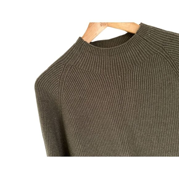 Vila Milano Knitted Sweater Crewneck Ribbed Olive Green Size Large - Picture 2 of 9